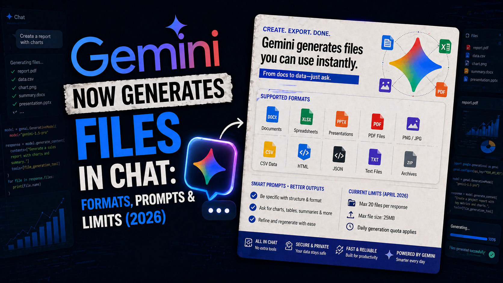 Gemini Now Generates Files in Chat: Formats, Prompts & Limits (2026)