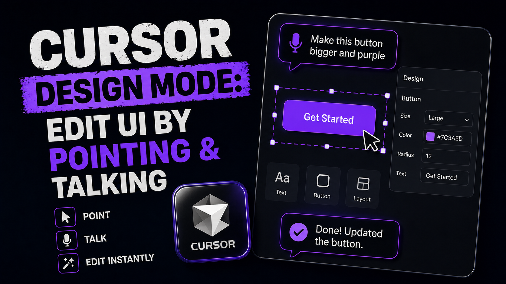 Cursor Design Mode: Edit UI by Pointing & Talking