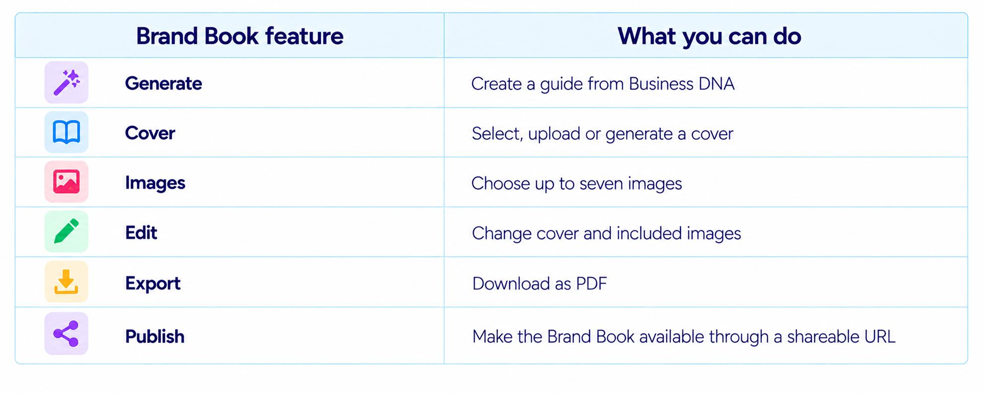 Brand Book Features Infographic
